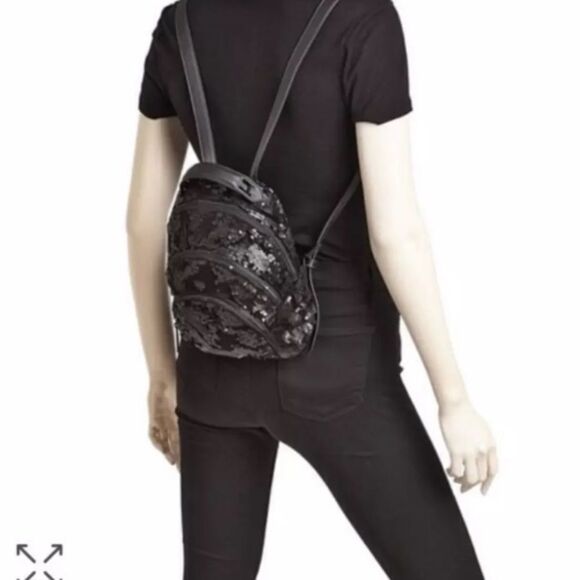 KENDALL + KYLIE Sloane Mini Small Sequin Backpack Black Bag Whimsigoth NWT main image 13